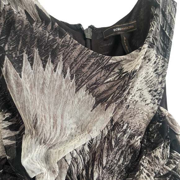 BCBGMaxAzria Roxanne Asymmetrical Ruched Mesh Cocktail Dress Size Medium - Picture 6 of 16